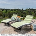 thumbnail image 2 of Savana 3-Piece Outdoor Wicker Patio Chaise Lounges with Cushions, Grey and Navy Blue, 2 of 12