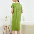 thumbnail image 7 of Womens Nightgowns Lightweight New Women's Cotton T-Shirt Nightgown Short Sleeve Crewneck Sleepshirts Soft Comfy Casual Loose Fitted Nightdress Green XXL, 7 of 7