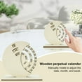 thumbnail image 2 of OIUR Wooden Rotating Circular Perpetual Calendar Manual Rotatable Disc Calendar Desk Decor for Home Office School, 2 of 6