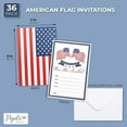 thumbnail image 2 of American Flag Invitations with Envelopes for 4th of July Party (4x6 In, 36 Pack), 2 of 7