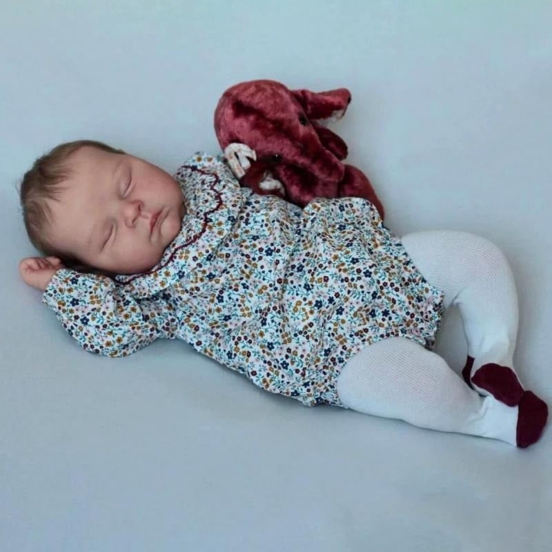 50CM Peaches Soft Body Reborn Sleeping Baby Doll with 3D Skin Multiple Layers Painting with hand rooted Hair Touch Doll
