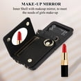 thumbnail image 5 of Allytechgroup Stylish Wallet Phone Case for Samsung Galaxy Z Flip 3 5G, Crossbody Shoulder Strap Make-up Mirror Ring Holder Stand Card Holders Shockproof Case for Girls Women, Black, 5 of 7