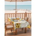 thumbnail image 2 of Outdoor Table Cloth with Umbrella Hole and Zipper, Sunflower Gnomes Waterproof Rectangle Tablecloth 60"x102", Yellow Sunflower Vintage Leaves Bee Washable Table Cover for Outside Party Patio Picnic, 2 of 8