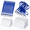 Blue-50, variant on Pink 50 Pack ID Badge Holders with Lanyards for Office School Events