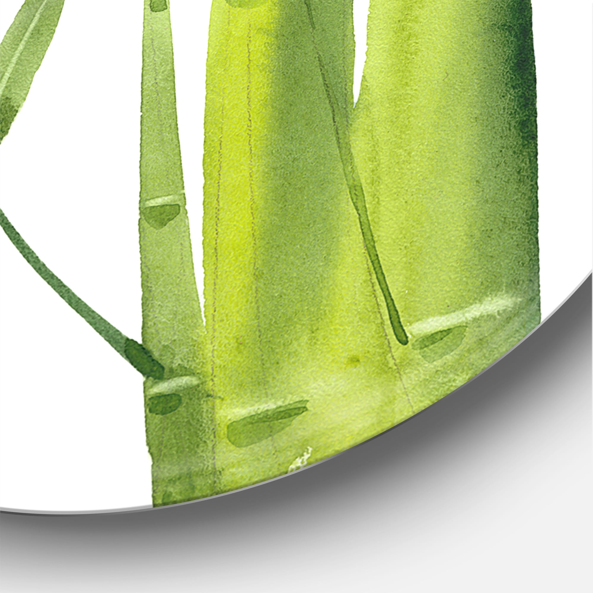 Designart 'The Forest of Bamboo Branches V' Tropical Circle Metal Wall Art 36x36 - Disc of 36