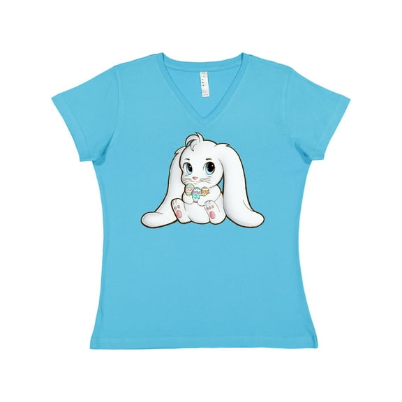 Inktastic Adorable Easter Bunny Women's V-Neck T-Shirt