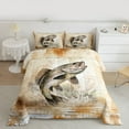 thumbnail image 2 of Manfei Farmhouse Pike Fish Bedding Comforter Set, Rustic Wildlife Animal Twin Comforter Sets, Hunting and Fishing Reversible Bedding Set, Ultra Soft Bedroom Decor, 2pcs, 2 of 8