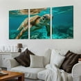thumbnail image 2 of JRXY Turtle Swiming Under The Sea Art Wall Decor Oil Painting 12x16in x3 12x16x3pcs, 2 of 4