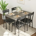 thumbnail image 4 of CazToi Juego de mesa de comedor de 5 piezas para 4, mesa y sillas de cocina modernas con asientos tapizados en cuero PU, 4 of 4