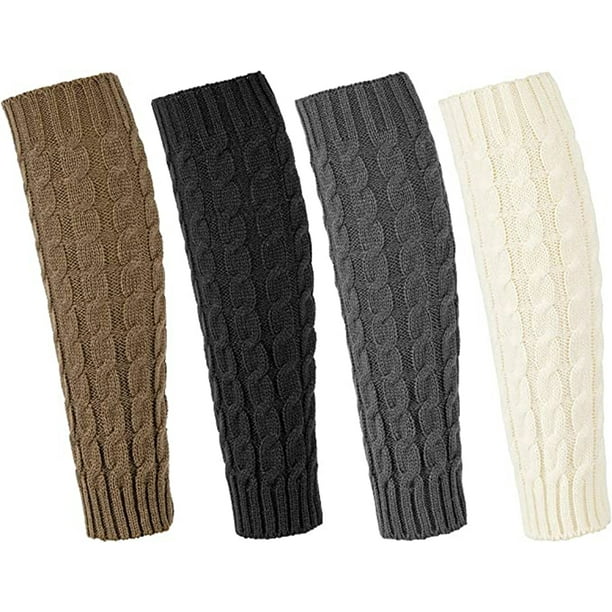 Leg Warmers,Women's Fashion Knitted Crochet Long, 4 Pairs Knee High Winter Leg Warmers for Lady
