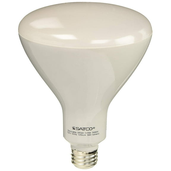 Satco LED Medium Base Light Bulb BR40 Dimmable - 6.44 in, Frosted White, 5000K, S9637