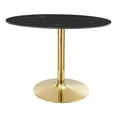 thumbnail image 2 of Modway Verne 42" Modern Artificial Marble & Metal Dining Table in Black/Gold, 2 of 6