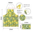 thumbnail image 7 of Yellow Lemon Fruit Flowers Green Pattern Apron-Garden Aprons for Women with Pockets-Cotton Linen Waterproof Kitchen Cooking Gardening Aprons Adjustable for Kitchen,Cooking,BBQ and Salon 33x27 Inch, 7 of 7