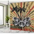 thumbnail image 5 of Ambesonne Modern Shower Curtain, Palm Trees Music Party, 69"Wx70"L, Hunter Green Black, 5 of 5