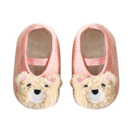 

LYCAQL Toddler Shoes Boys And Girls Cartoon Character Pattern Warm Toddler Shoes Indoor Floor Socks Non Slip Fashion Little Kid Slip on Shoes (Pink 11.5 Little Child)