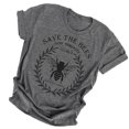 thumbnail image 4 of Camiseta de manga corta Jumpingount con estampado de abeja para mujer gris oscuro M, 4 of 6