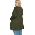 thumbnail image 2 of Pastel by Vivienne Women's Open Front Tiered Cardigan Plus Size Olive XX-Large, 2 of 3