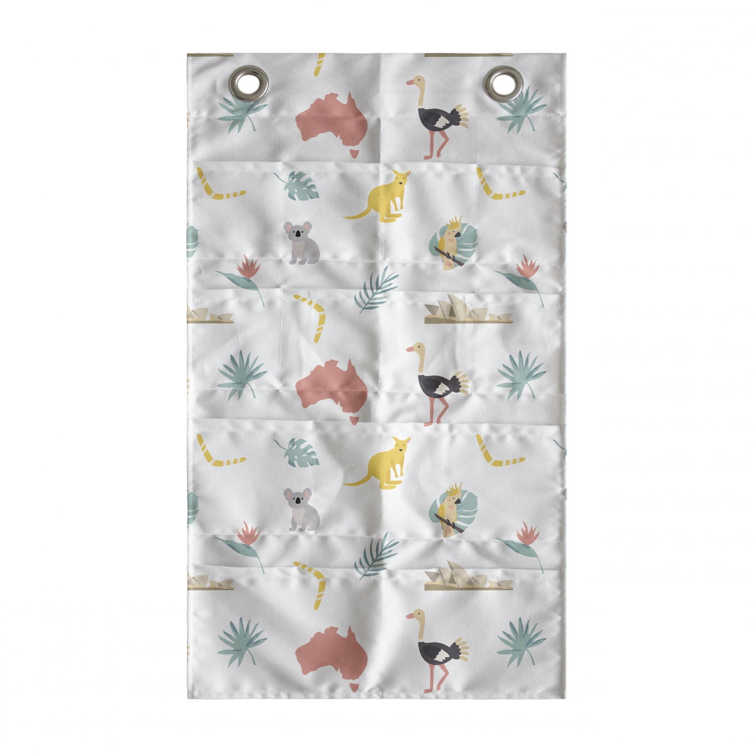 Australian Hanging Pocket Organizer, Continuous Cultural Animals Map ...