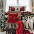 thumbnail image 4 of Christmas Pillow Covers Merry Christmas Throw Pillow Decorative Christmas Red Cotton Cloth Linen Cloth Pillow Cover Sofa Cover Decorative Rectangle Length 18X18 inches, 4 of 6