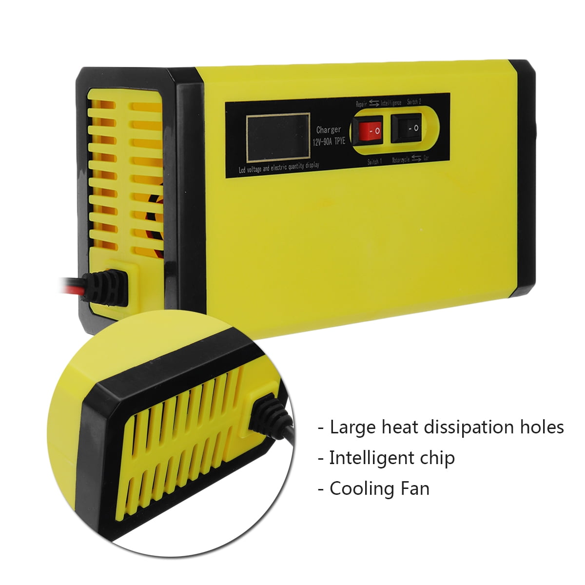 12V 4A Intelligent Car Battery Charger LCD Display Car ATV Boat 4WD