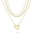 thumbnail image 1 of JeenMata Paquete múltiple de regalo, 3 piezas, collar con colgante de corazón para mujer, regalo de joyería, gargantilla, cadena de serpiente, eslabones, collar en capas de moda, collar ajustable, 1 of 5