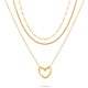 thumbnail image 1 of JeenMata Paquete múltiple de regalo, 3 piezas, collar con colgante de corazón para mujer, regalo de joyería, gargantilla, cadena de serpiente, eslabones, collar en capas de moda, collar ajustable, 1 of 5
