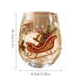 thumbnail image 2 of QISIWOLE 2D Christmas Glass Art Cup, Stemless Wine Glasses with Santa Snowman Reindeer Tree, Drinking Glasses for Coffee Cocktails Whiskey Soda, Xmas Home Bar Holiday Decor, Unique Christmas Gift, 2 of 8
