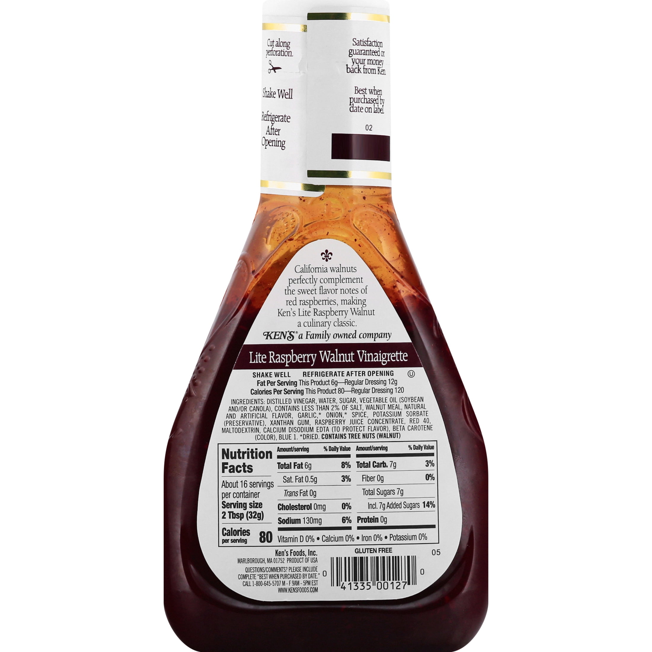 (3 pack) Ken's Steak House® Lite Raspberry Walnut Vinaigrette Salad Dressing & Marinade 16 fl oz
