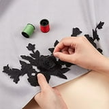 SaiDian 2Pcs Black Rose Embroidered Patches Iron On Patch Flower Appliques For Clothes Sew On Arts Crafts DIY Decoration Bag Hat Applique