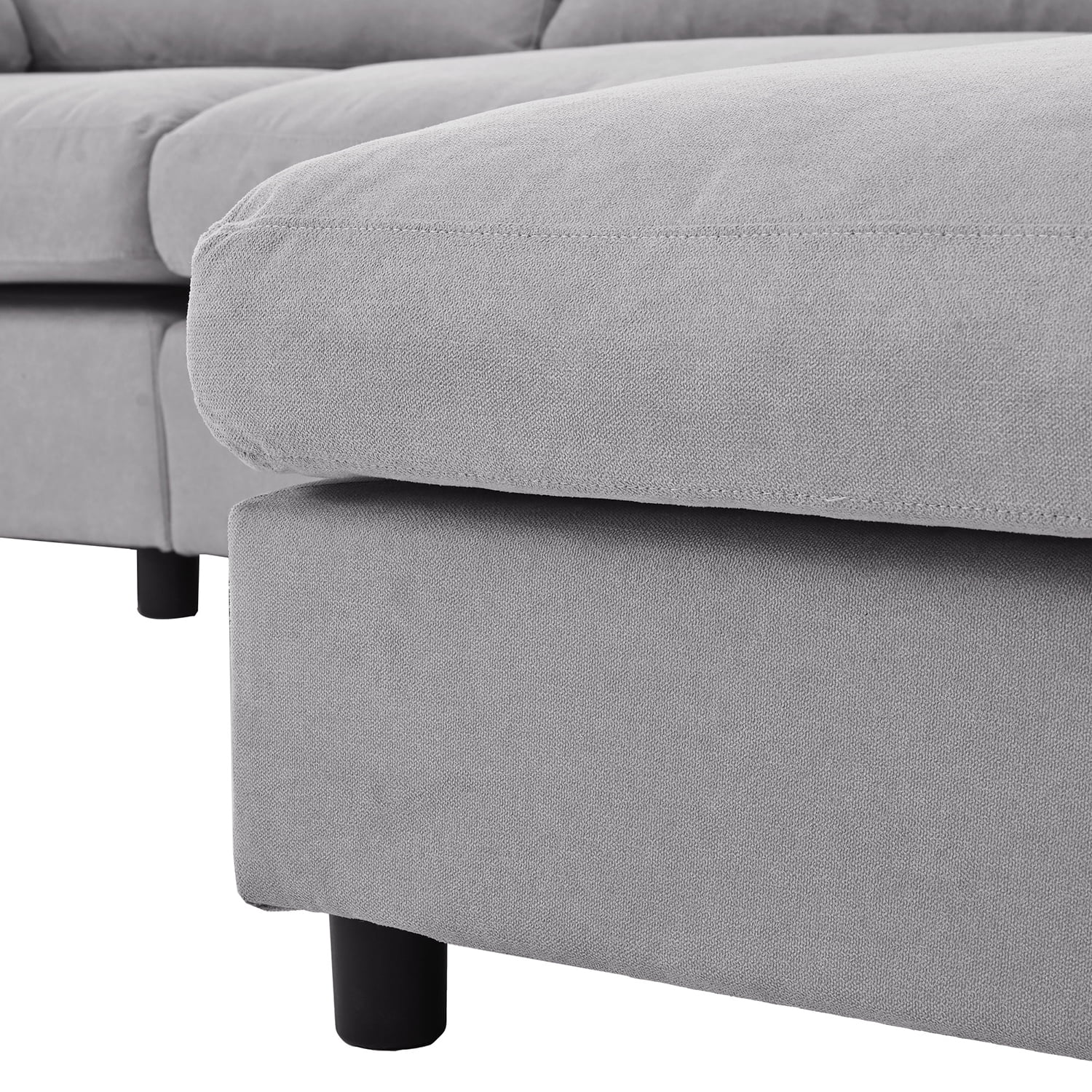 Kadyn Upholstery Convertible Sectional Sofa, L Shaped Couch with Reversible Chaise for Bedroom, Gray