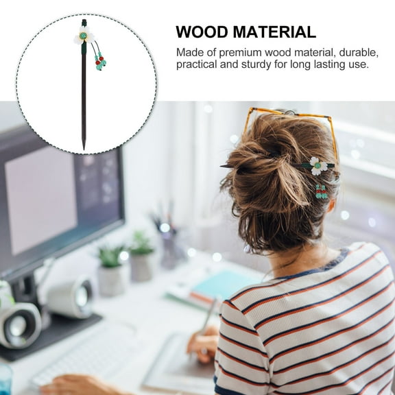 DRAFIDEEP Chinese Hair Stick Multi Color Traditional Shape For Women 1Pcs 7.1x1.2in