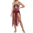 thumbnail image 2 of VISgogo - Bikini para mujer, sin mangas, para playa, con borlas caladas, vestido de verano VISgogo  moda, 2 of 7