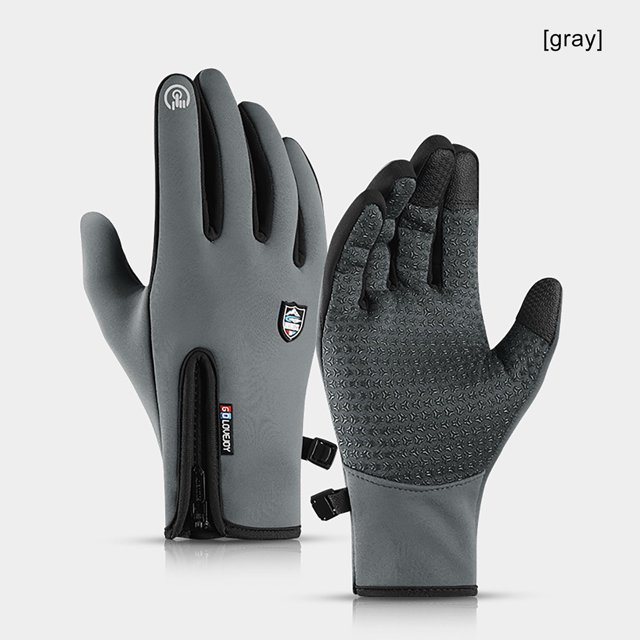 Agiferg Unisex Outdoor Waterproof Windbreak Gloves Winter Screen Plus Velvet Gloves
