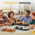 thumbnail image 5 of Sunvivi Dual Slow Cooker Buffet Server with 2 Glass Lids and 3 Temp Settings for Parties, 5 of 6