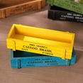thumbnail image 3 of Natural Wood Rectangle Planter Box (8.66*3.54*1.97") Garden Planter Wooden for Outdoor Plants Vegetables Herbs, Multiple Color Choices Rustic Wooden Planters, Indoor Decorative Box（Blue）, 3 of 5