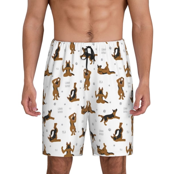 Fotbe German Shepherd Dog Pantalones Cortos de Pijama para Hombre, Ropa de Dormir, Pantalones de Pijama Cortos para Hombre-3X-Large