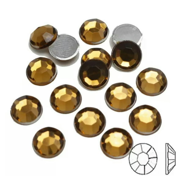 U8MO 200 Flatback Acrylic Round Rhinestone Gems 10mm(3/8") NO Hole Color for Choice-Champagne