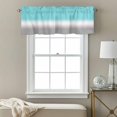 thumbnail image 3 of Gradient Blue Valance Curtain Teal to Grayish White Window Valances Rod Pocket Short Curtains Window Treatments for Kitchen Bedroom Bathroom Laundry 42" x 18", 3 of 9
