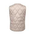 thumbnail image 7 of Vests for Women Zaewscy Women V‑Neck Quilted Vest Sleeveless Zip Up Lightweight Padded Gilet with Side Pockets White L, 7 of 7