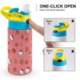 thumbnail image 3 of Kids Insulated Water Bottle - Hello Kitty 16.9 Oz Stainless Steel Travel Bottle with Straw, Double Wall Vacuum Insulated Water Bottles for Boys Girls, 3 of 7