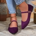 thumbnail image 7 of Hinvhai Pointed Toe Flats Suede Ballet Flat Shoes for Women Comfortable with Adjustable Strap Dressy Casual Flats for Work office Purple 9.5(43), 7 of 7