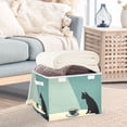 thumbnail image 3 of Yayeee Collapsible Cube Storage Bin with Lid Fabric Closet Decorative Basket with Handles, Black Cat, 3 of 7