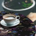 thumbnail image 3 of Ambesonne Halloween Fitted Round Tablecloth, Spooky Skull Exotics Boho, 45"- 56" Diameter, Dark Magenta and Multicolor, 3 of 5