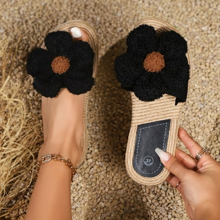 

Wide Width Sandals for Women Summer Sandals Stylish Sandals Sandals WomenWomen Shoes Comfortable Flat Slippers Fashionable Flower One Foot Beach SlippersBlack39