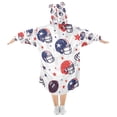 thumbnail image 2 of FORMRS Wearable Blanket Hoodie with Sleeves for Kids Cozy Flannel Sweatshirt, Star Spangled Helmets, 2 of 7