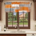 thumbnail image 6 of Orange Grey Curtain Valances for Windows, Kitchen Valance Window Treatments Panel 2 Pack, Modern White Mottled Graffiti Art Painting Rod Pocket Short Curtains for Bathroom Bedroom 42 x 12 Inch, 6 of 8