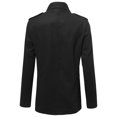 thumbnail image 2 of FashionOutfit Men's Classic Long Sleeves Zipper & Button Closure Wool Blend Coat, 2 of 4