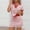 B_ Red, variant on PRINxy Women's Striped 2 Piece Outfit V-Neck Short Sleeve Top Drawstring Skirt with Built-In Shorts Lightweight Beach Vacation Set Brown XXL