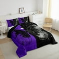 thumbnail image 4 of Feelyou Tribal Butterfly Animal Bedding Comforter Set, Psychedelic Stars Galaxy Twin Comforter Sets, Black Purple Reversible Bedding Set, Breathable Home Decor, 2 Pieces, 4 of 9