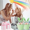 thumbnail image 4 of Kbndieu Easter Decorations Saving Home Textile Storage Storage Containers with Lids Easter Basket Easter Bunny Basket Cute Bag with Foldable Ears Tote Bags for Easter, 4 of 6
